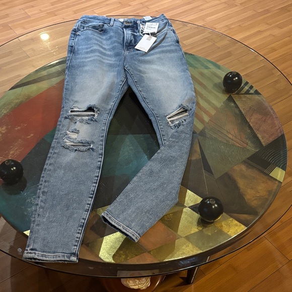 Good American Denim - Good American Light Blue Distressed Skinny Jeans